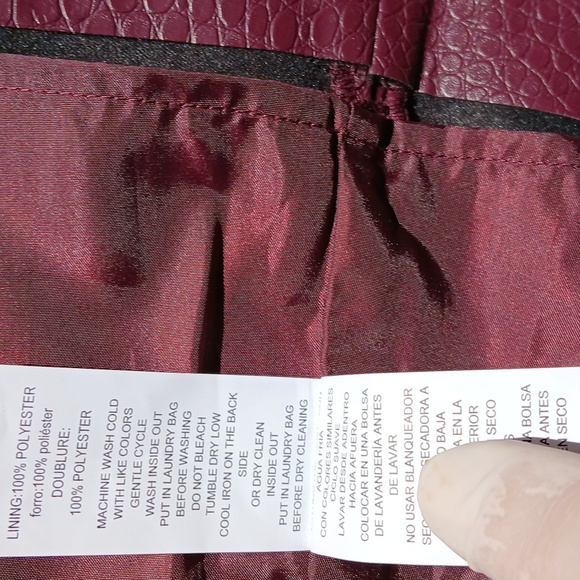 NWT Michael Kors micro skirt, Size 12, faux croc pu leather, Color Burgundy - Picture 12 of 12